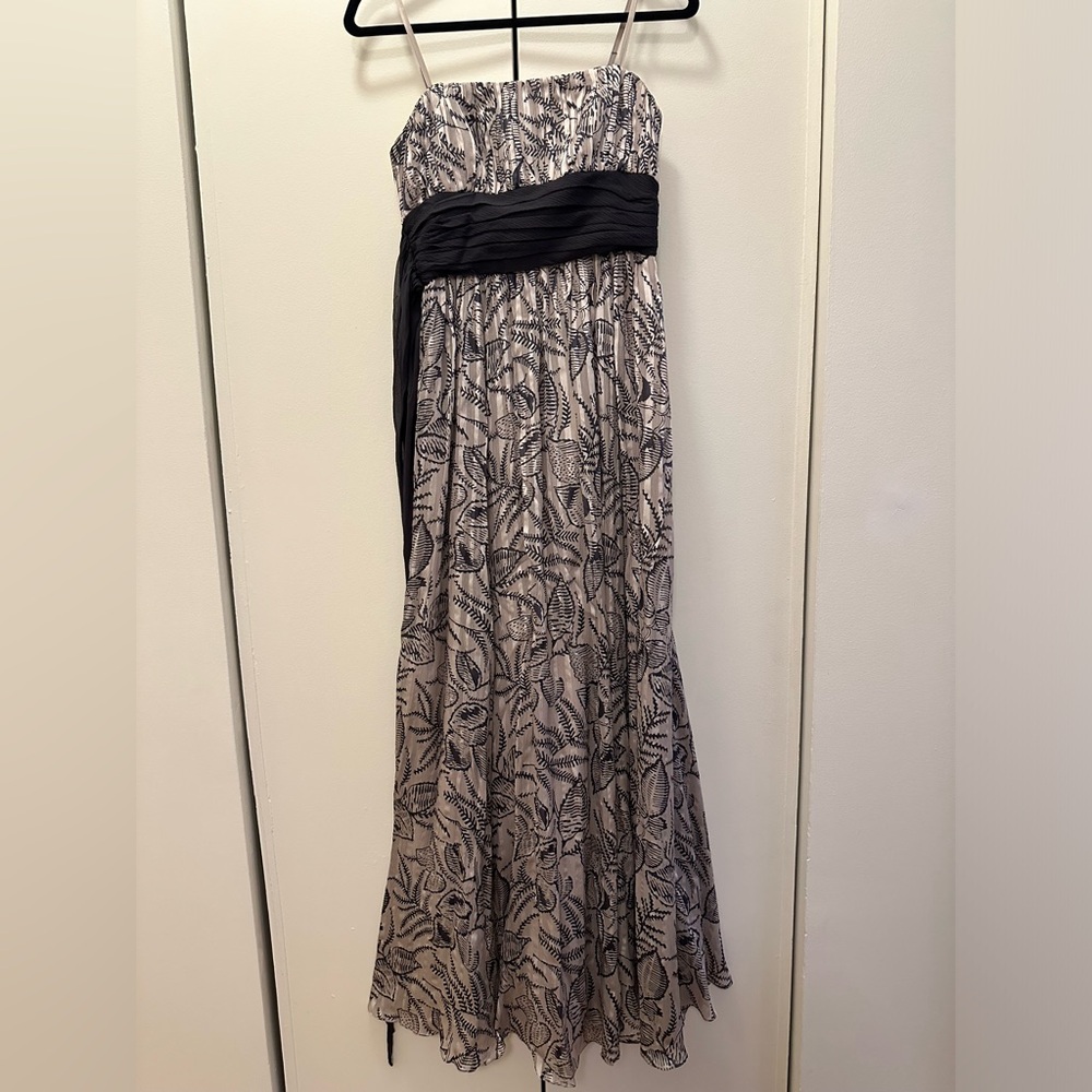 BCBG Lilac and Silver Silk Maxi Dress